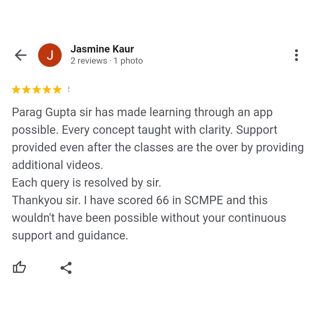 Parag Gupta Classes students review