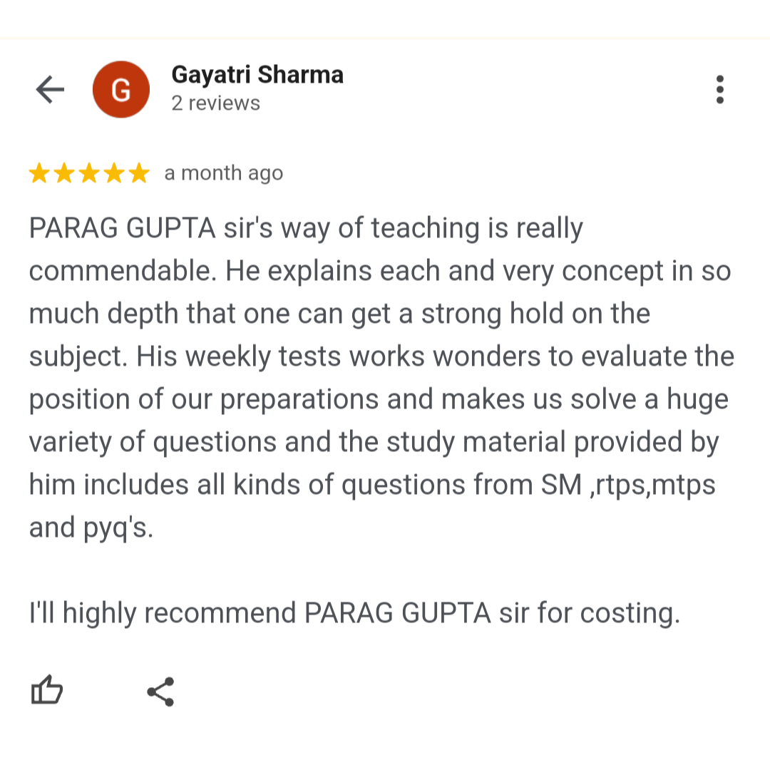 Parag Gupta Classes students review