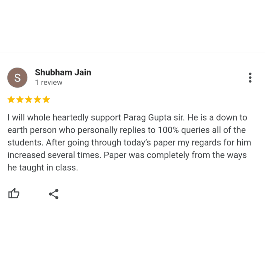 Parag Gupta Classes students review